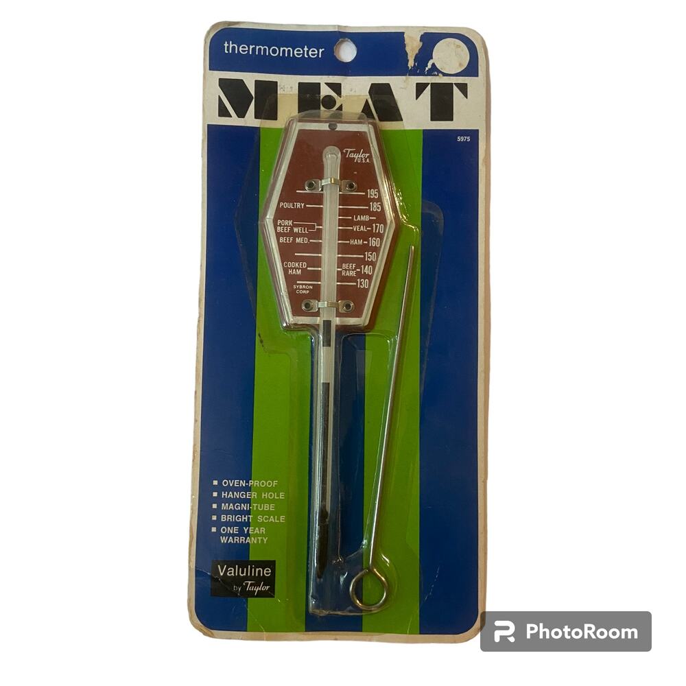 Vtg Taylor Valuline Meat Thermometer 5975 Oven Proof USA Made Kitchen Gadget